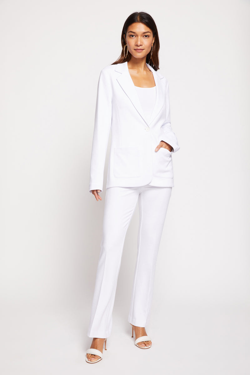 Ella Jacket in White-full length view (front)