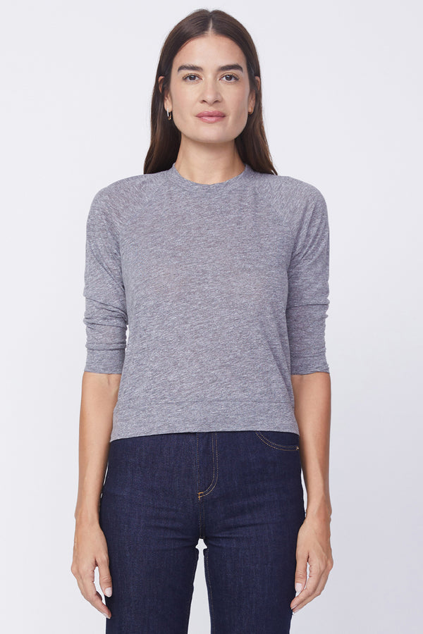 Stateside Triblend Sweatshirt Tee in Heather Grey