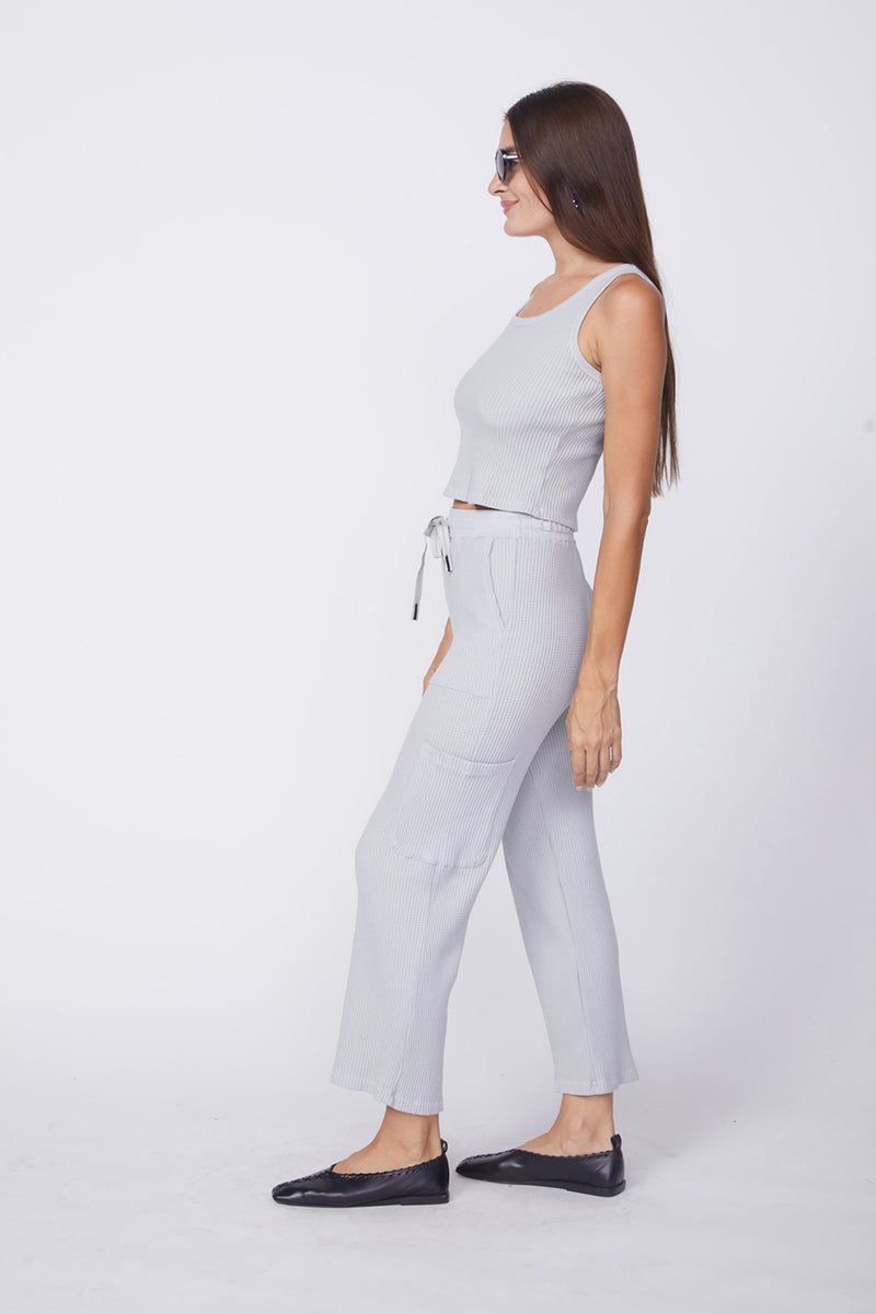 Stateside Mini Luxe Thermal Cropped Pant in Harbour