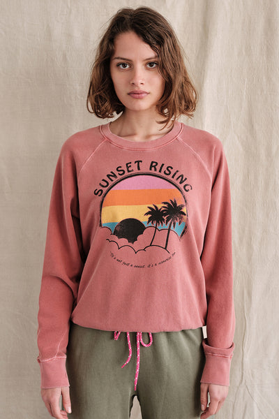 Sundry Sunset Rising Crewneck Sweatshirt In Pigment Woodrose