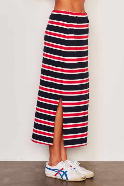 Sundry Midi Side Slit Skirt in Flare Red | Bailey/44