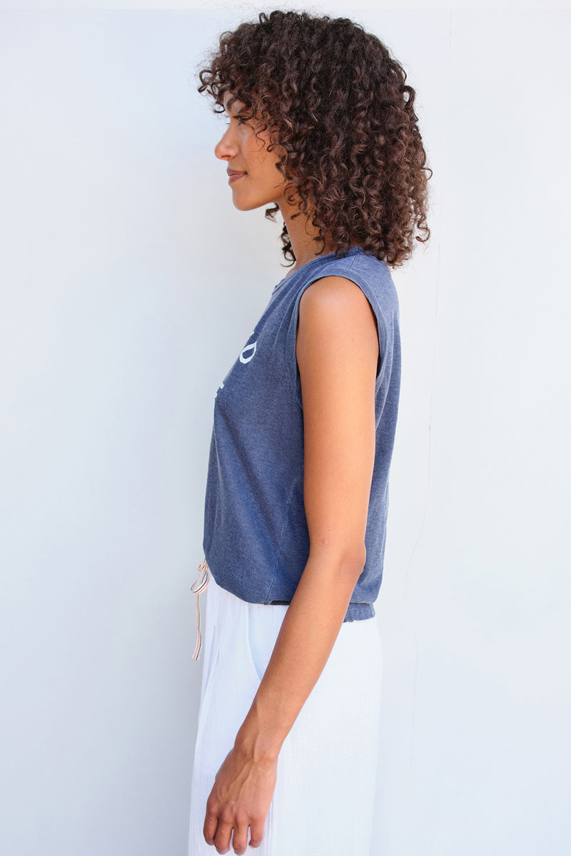 Sundry Weekend Muscle Tank in Pigment Navy