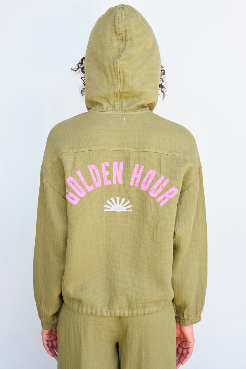 Sundry Golden Hour Hoodie in Olive-back