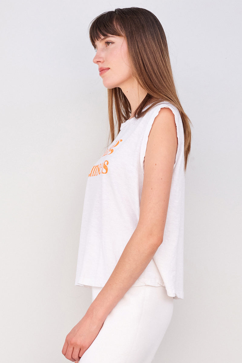 Sundry Chasing Sunsets Muscle Tank in Cream
