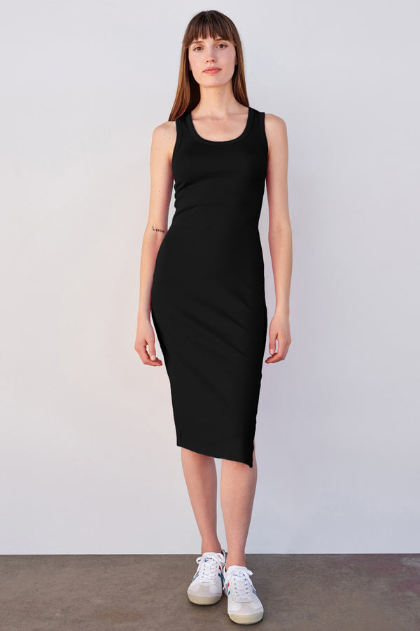 Sundry Bodycon Dress with Snaps in Black