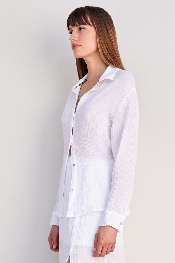 Sundry Long Sleeve Button Down in White