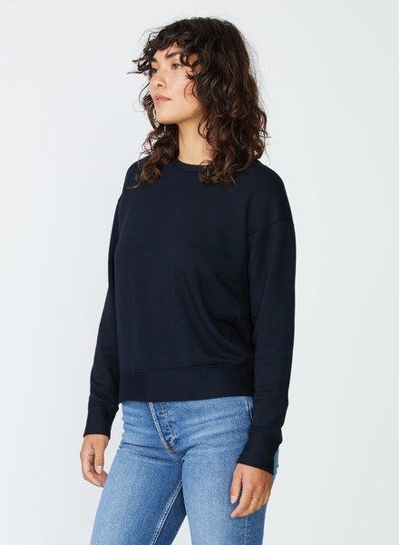 Stateside Softest Fleece Crewneck Sweatshirt in Black