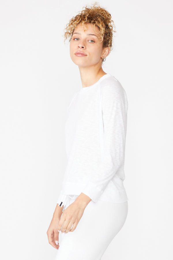 Stateside Gauze Long Sleeve Oversized Shirting Top in White - Bailey/44