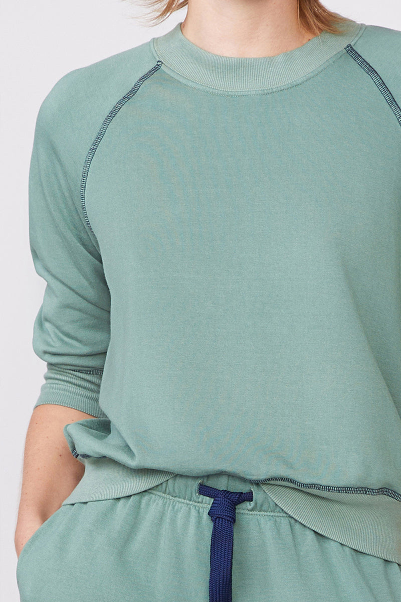Softest Fleece Shrunken Sweatshirt with Contrast in Vine-detail shot