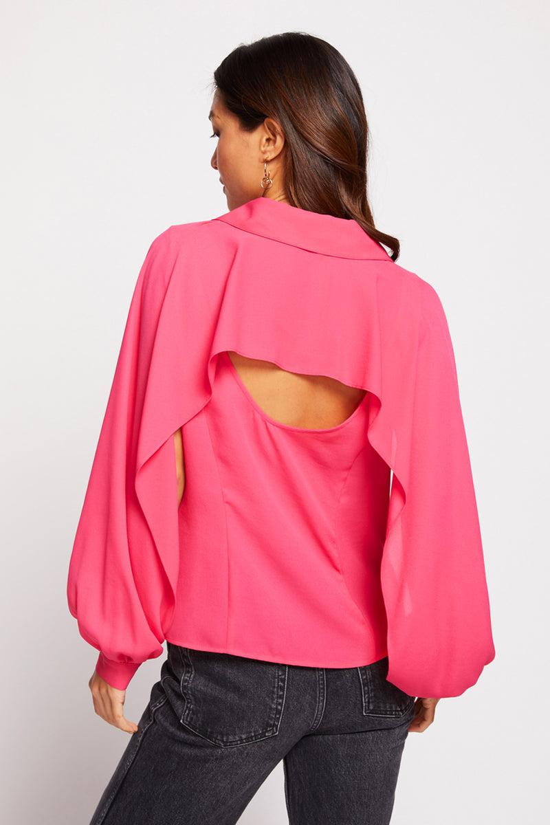 Siff Blouse in Fuchsia-back view cut