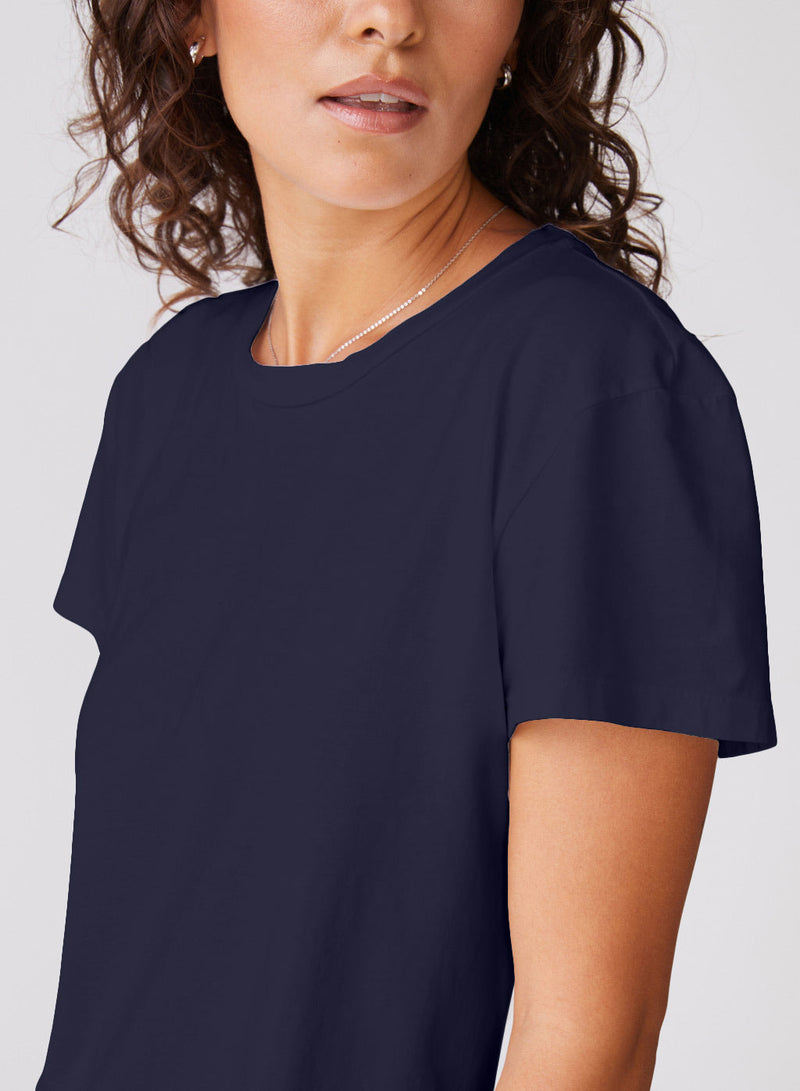 Cloud Jersey Short Sleeve Crew Tee in New Navy