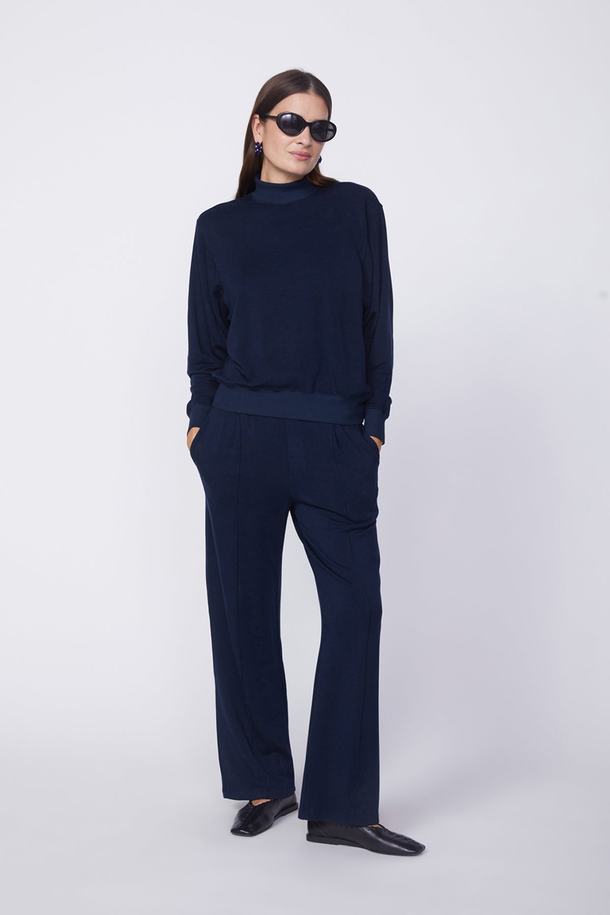 Bailey Boxy Top - Navy/Cream