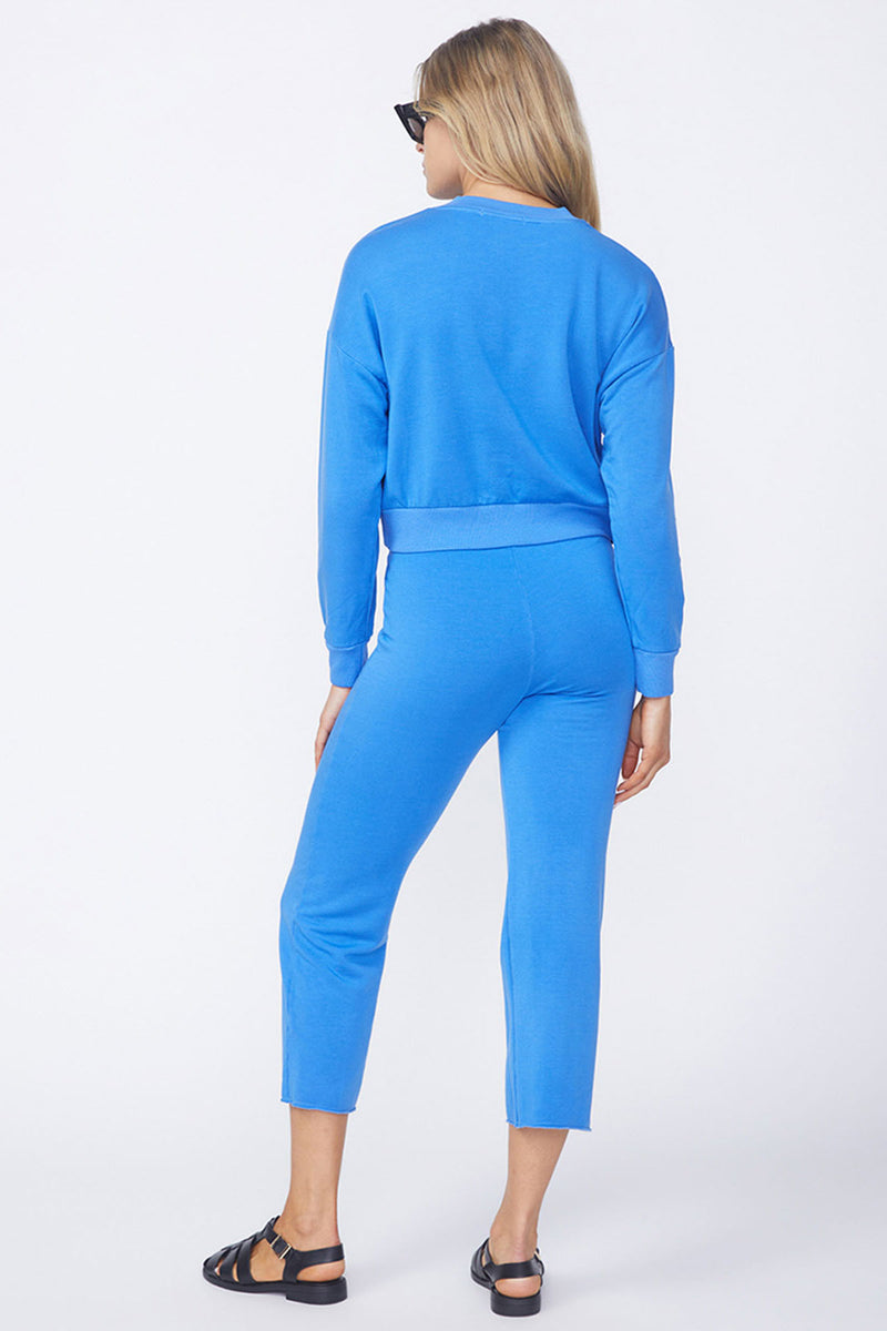 Stateside Softest Fleece Cropped Pant in Sport Blue