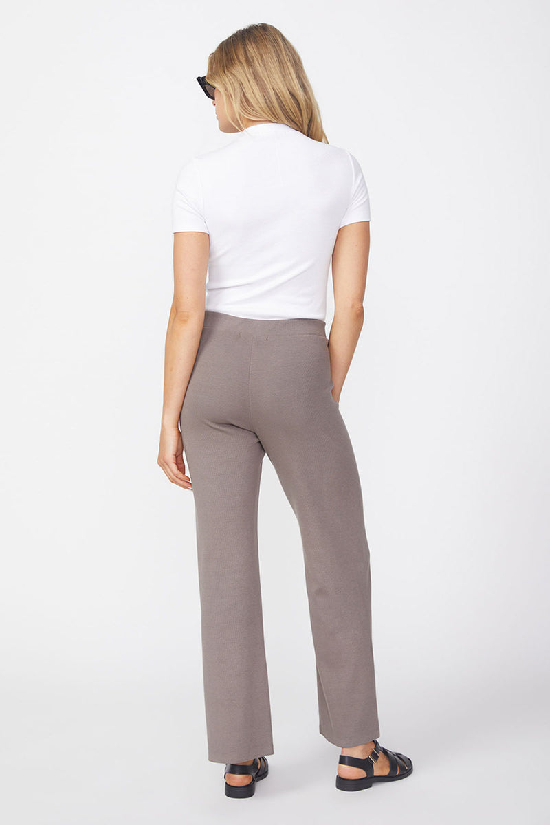 Stateside Luxe 2x1 Rib Cropped Pant in Twig-back