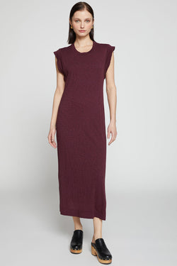 Stateside Supima Slub Scooped Hem Midi Dress-front view