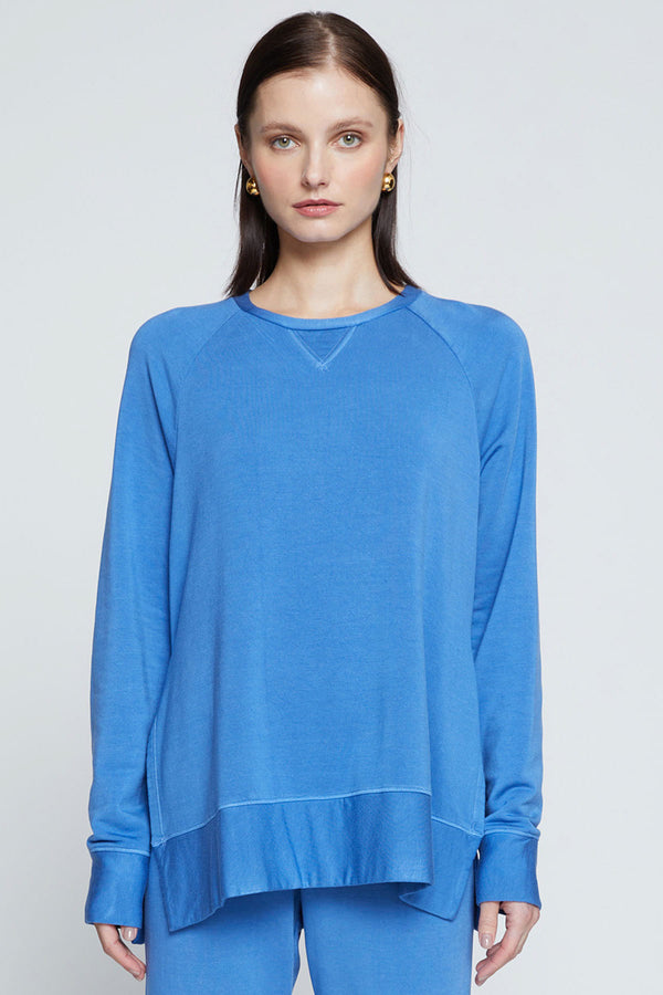 Stateside Softest Fleece Raglan Side Slit Sweatshirt-3/4 front