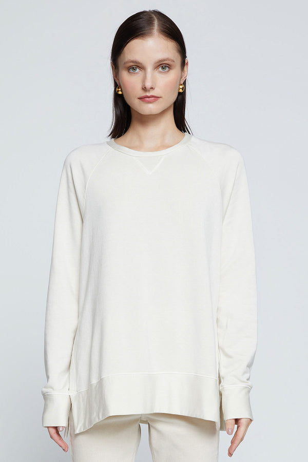 Stateside Softest Fleece Raglan Side Slit Sweatshirt-3/4 front view