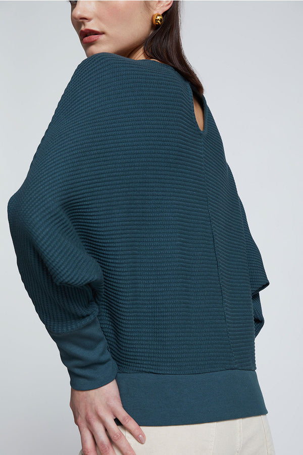 Stateside Luxe Thermal Dolman Boatneck -side view showing back