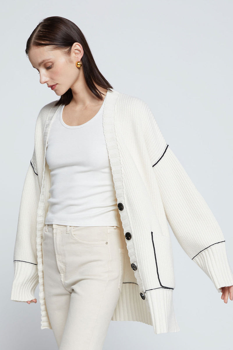 Stateside The Billy Cardigan Sweater in Cream