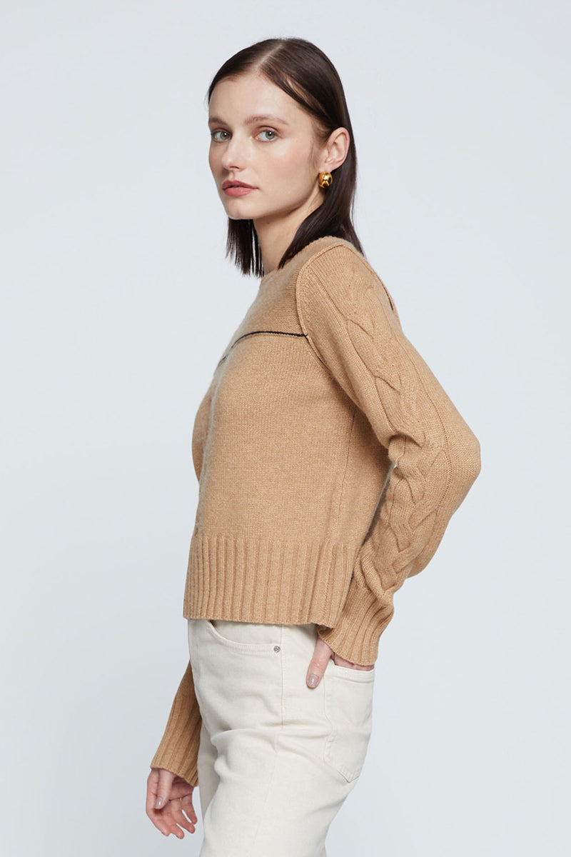 Stateside The Marlon Cable Knit Sweater in Toffee