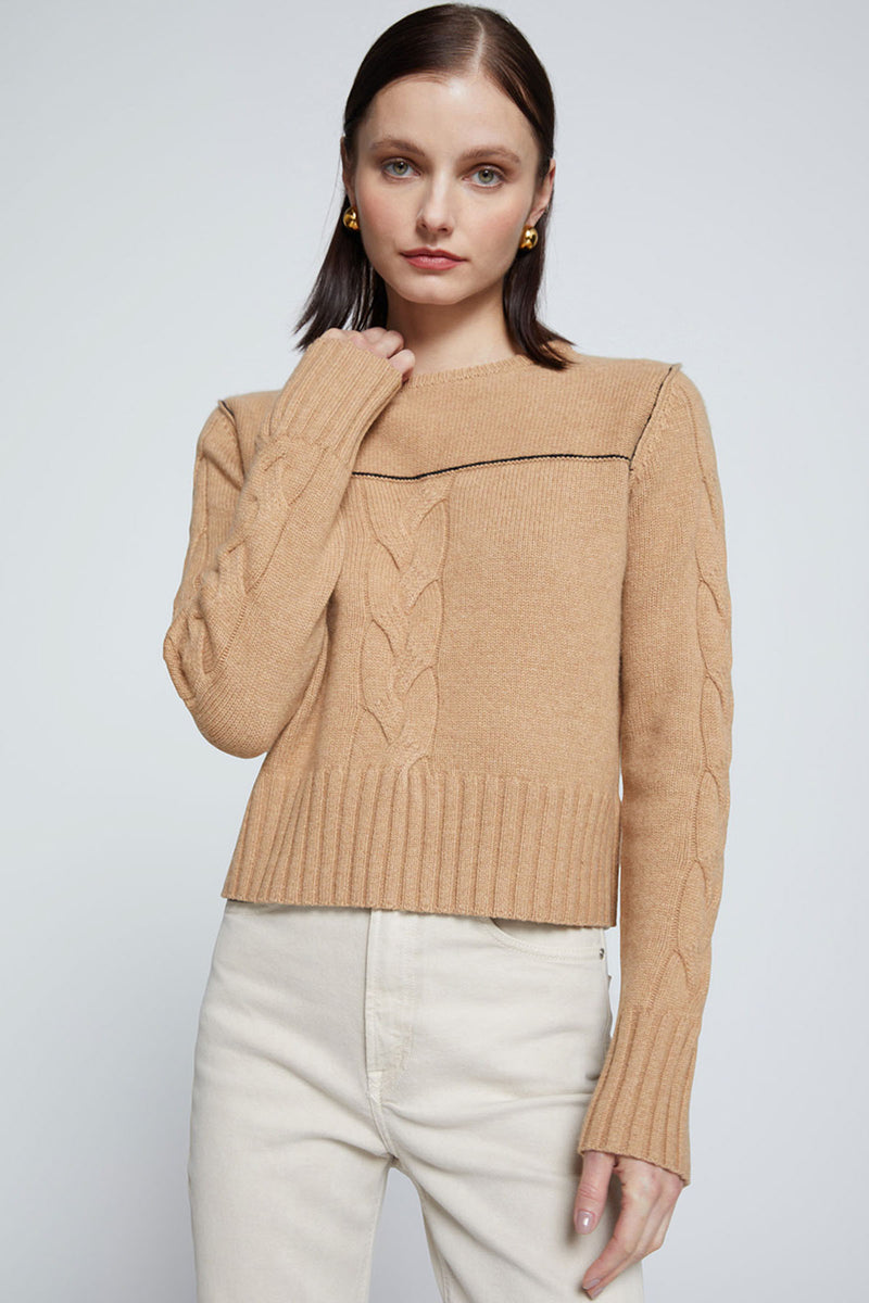 Stateside The Marlon Cable Knit Sweater in Toffee