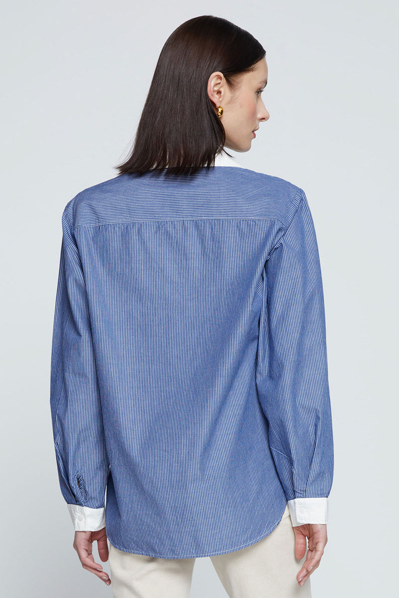 Stateside Owen Stripe Classic Pocket Shirt -back view