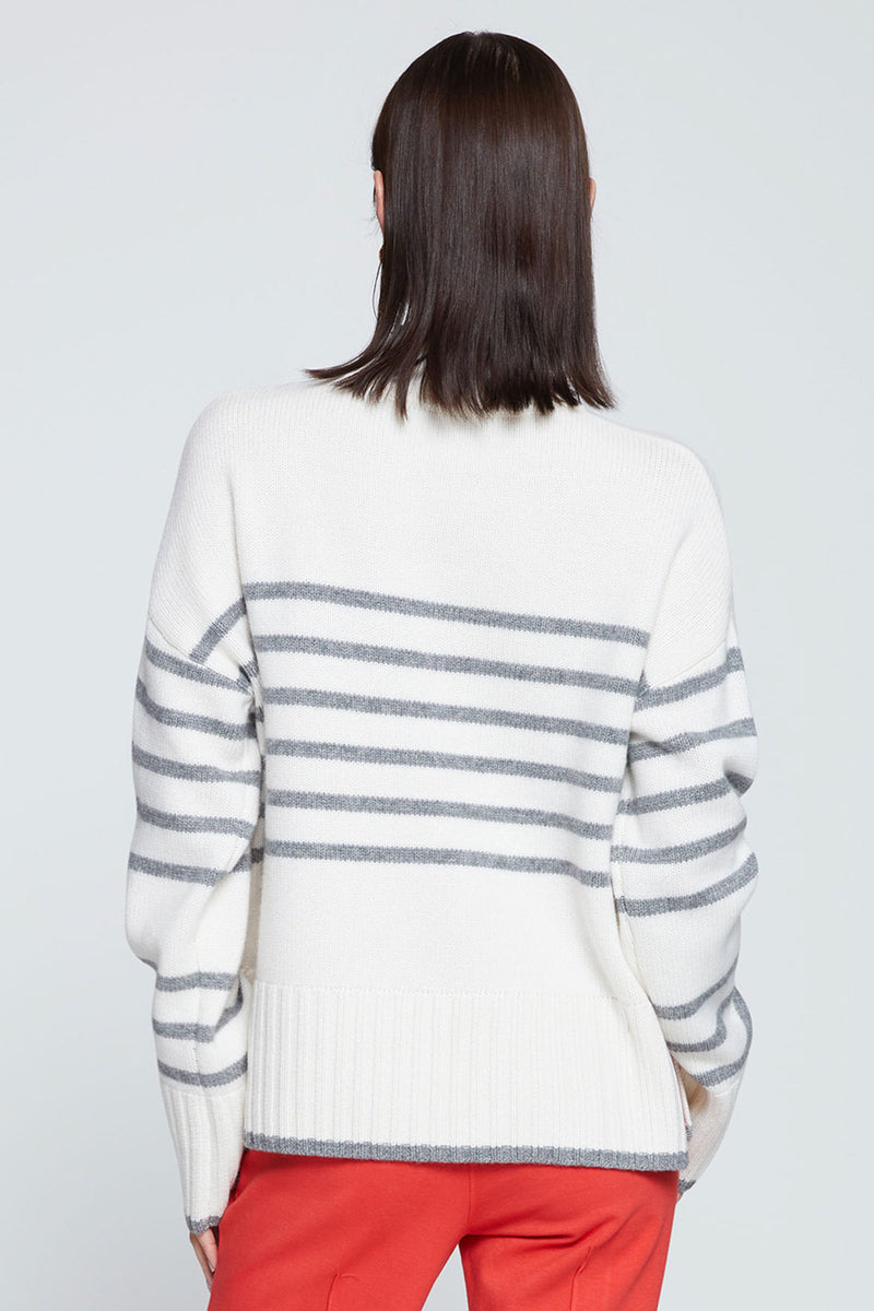 Stateside Striped Mock Neck Sweater-back view