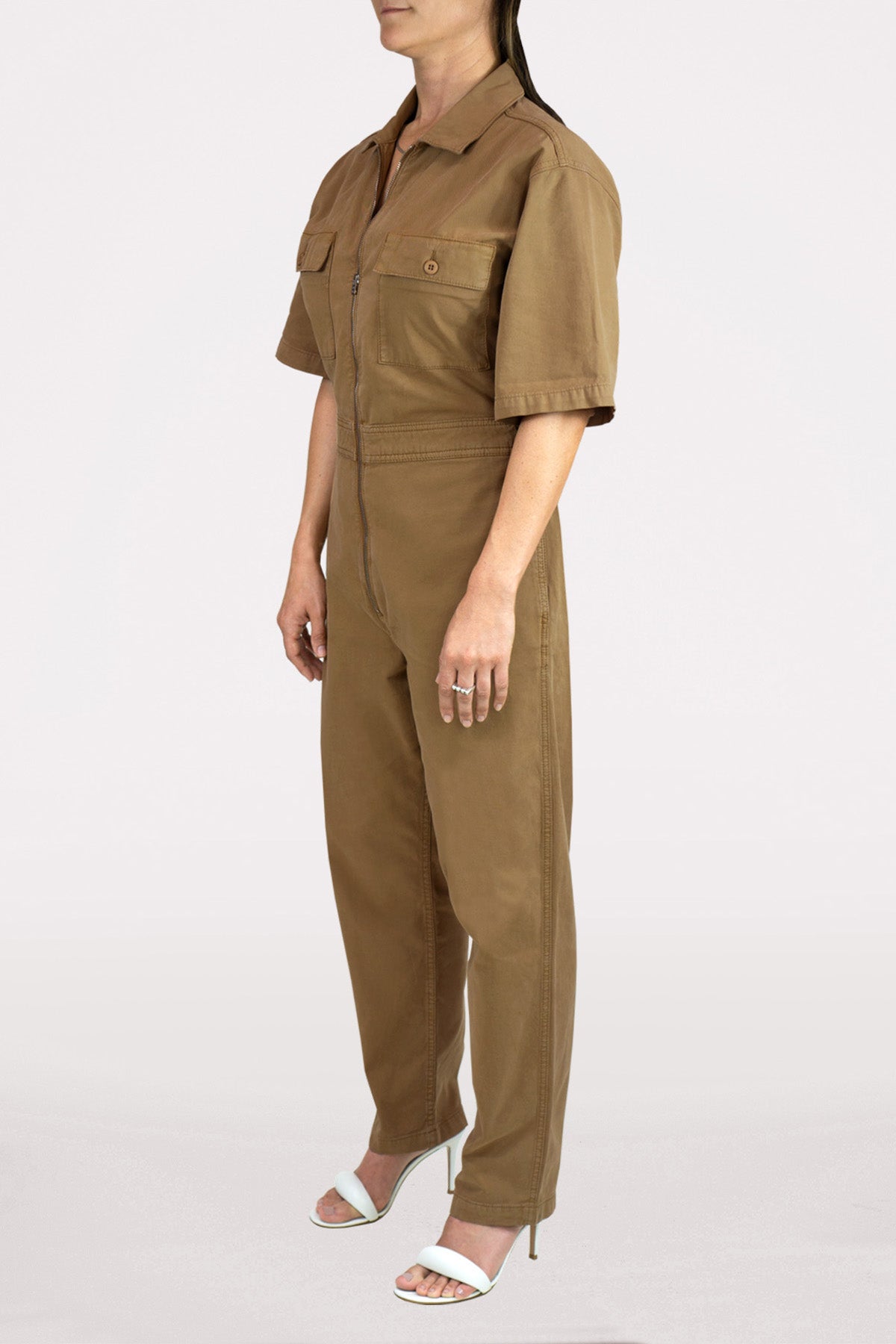 DSTLD Women's Utility Jumpsuit in Ermine | Bailey/44