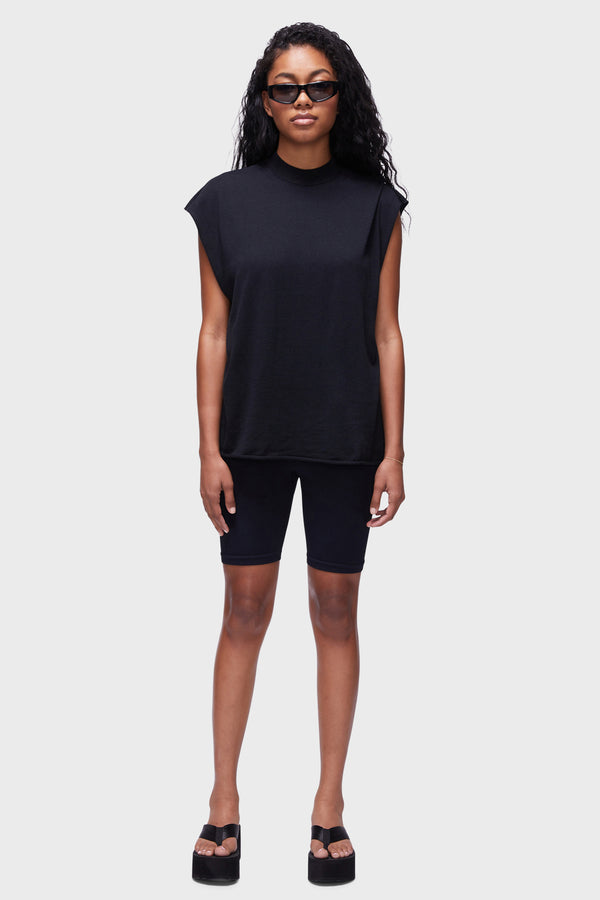 Unisex Muscle Tee in Black-full view front