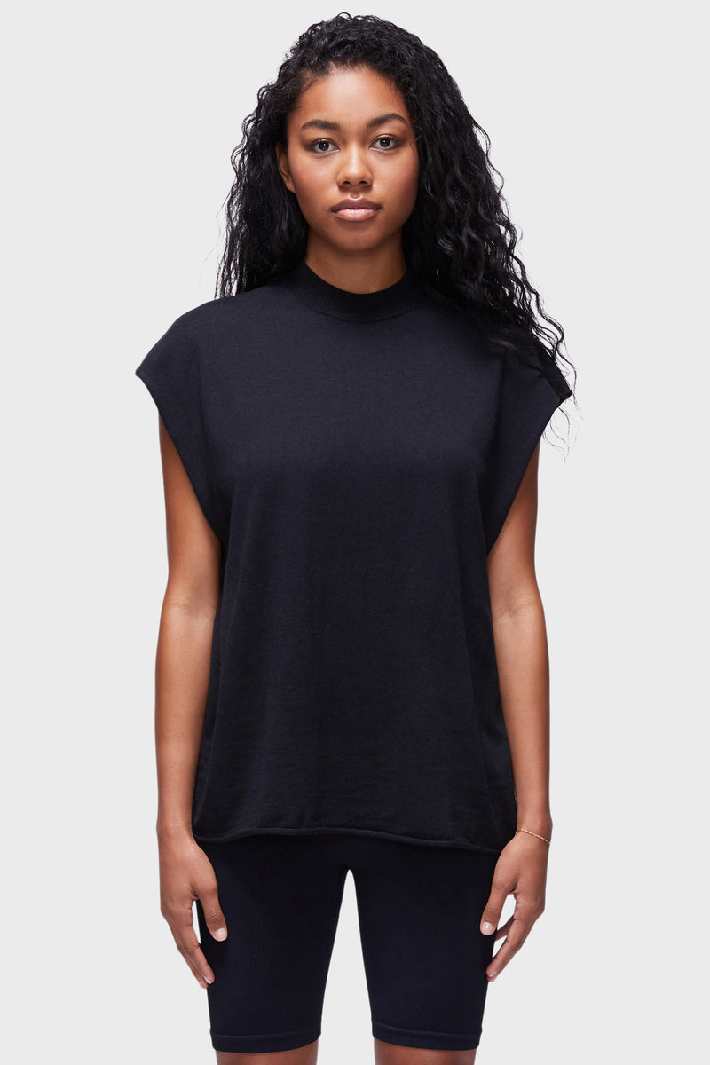Unisex Muscle Tee in Black-3/4 front