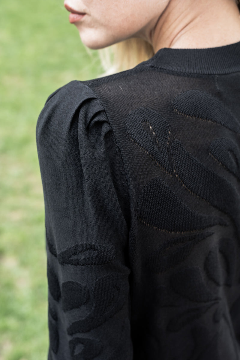 Bailey 44 Theodora Jacquard Crewneck Sweater In Black
