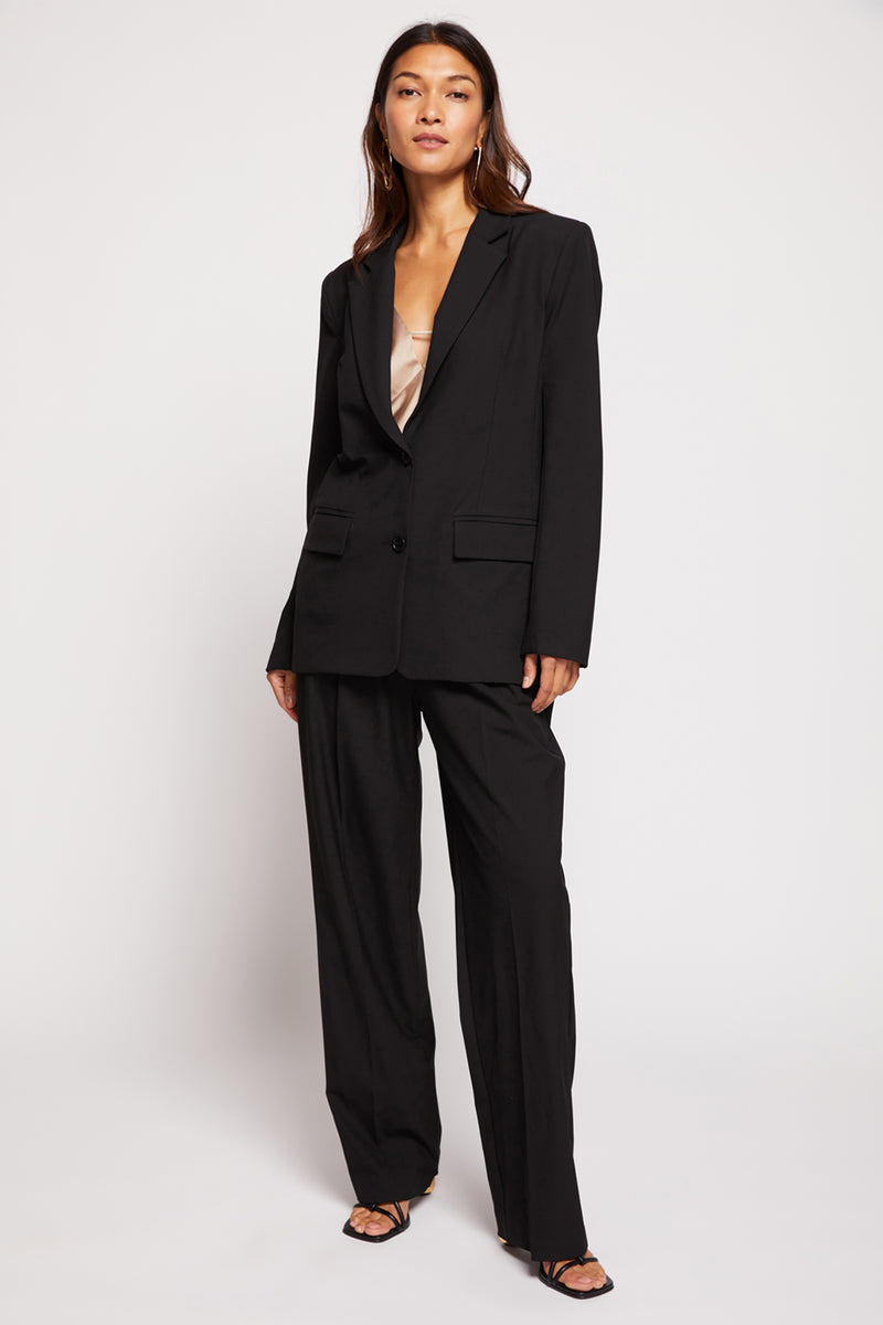 Bailey 44 Reine Jacket In Black - full front view paired with Pernilla black pant