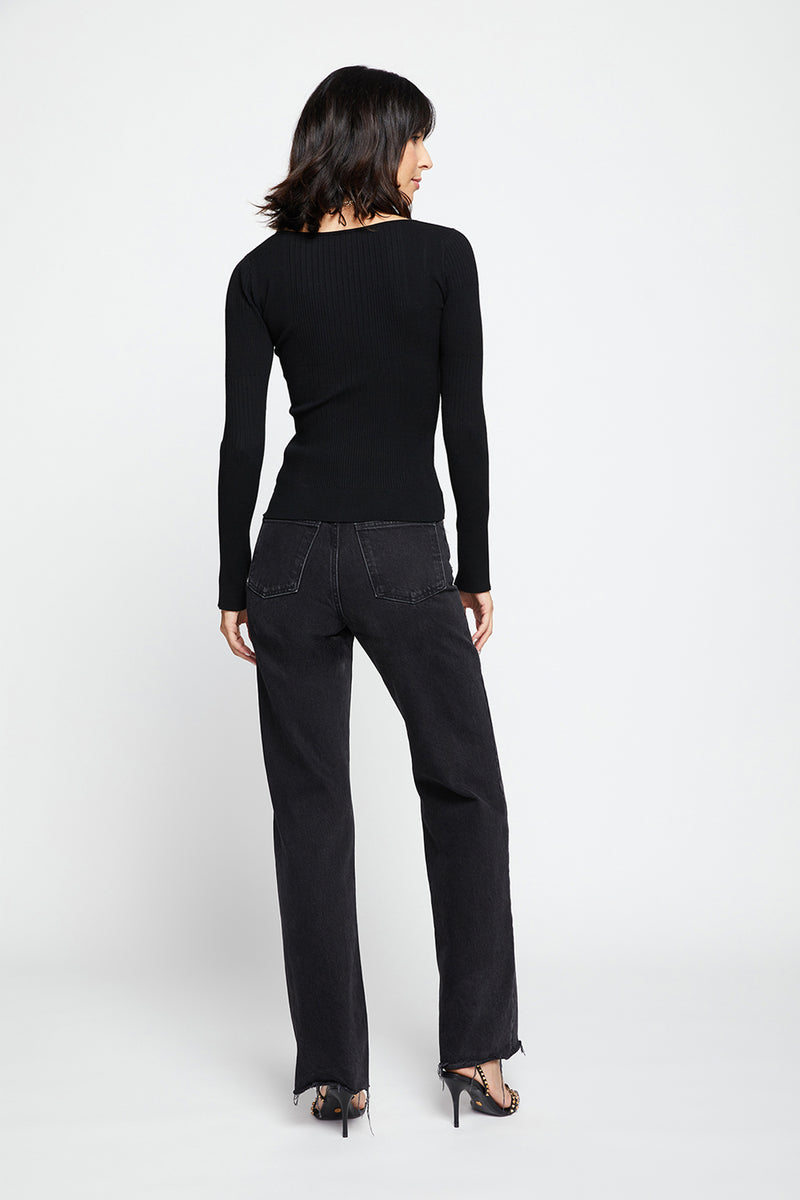 Bailey 44 Gro Sweater Top In Black-back