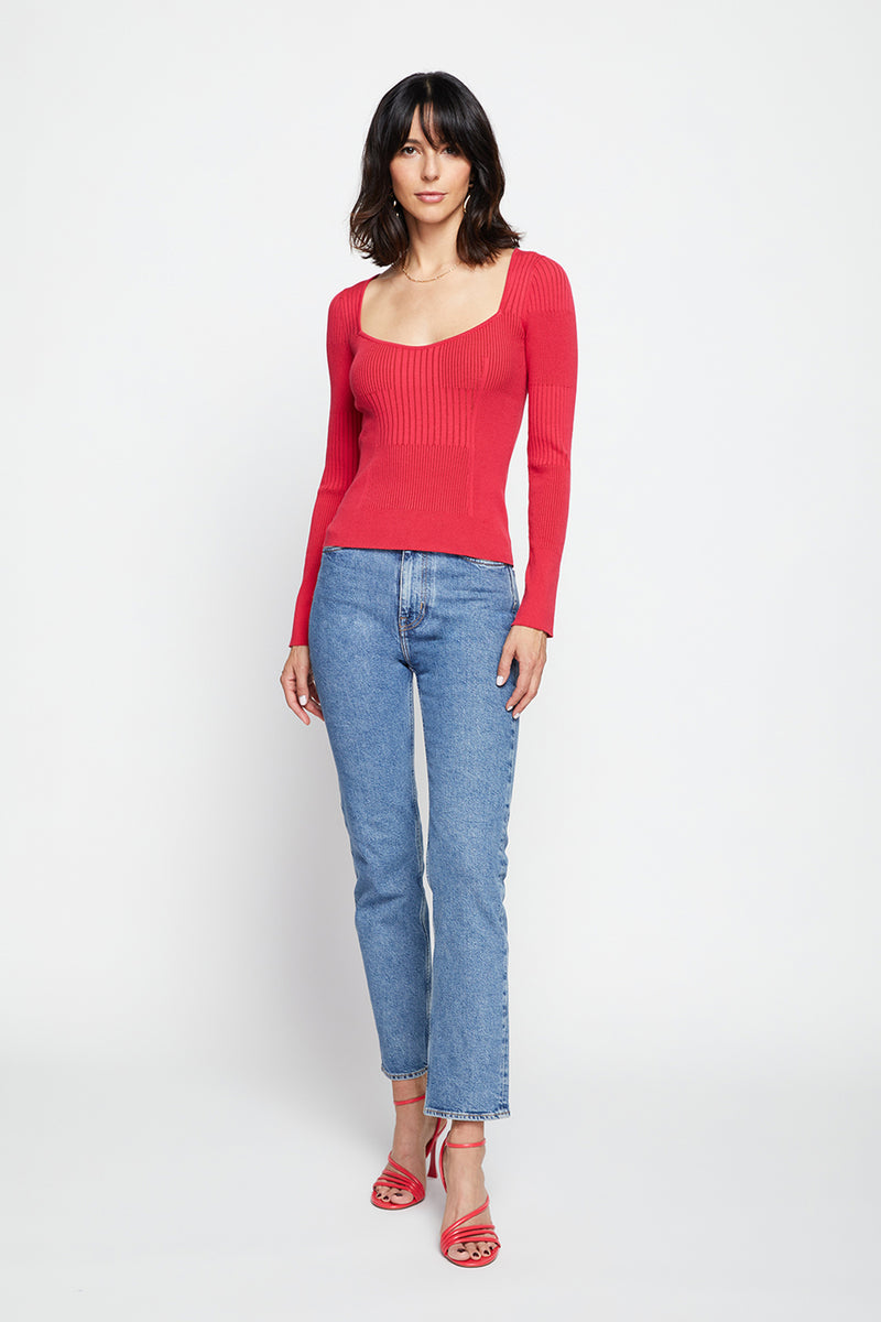 Bailey 44 Gro Sweater Top In Campari- full view front 