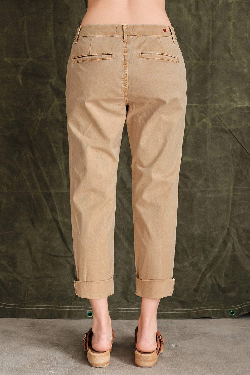 Sundry Rollup Trouser with Trim In Pigment Teak - back