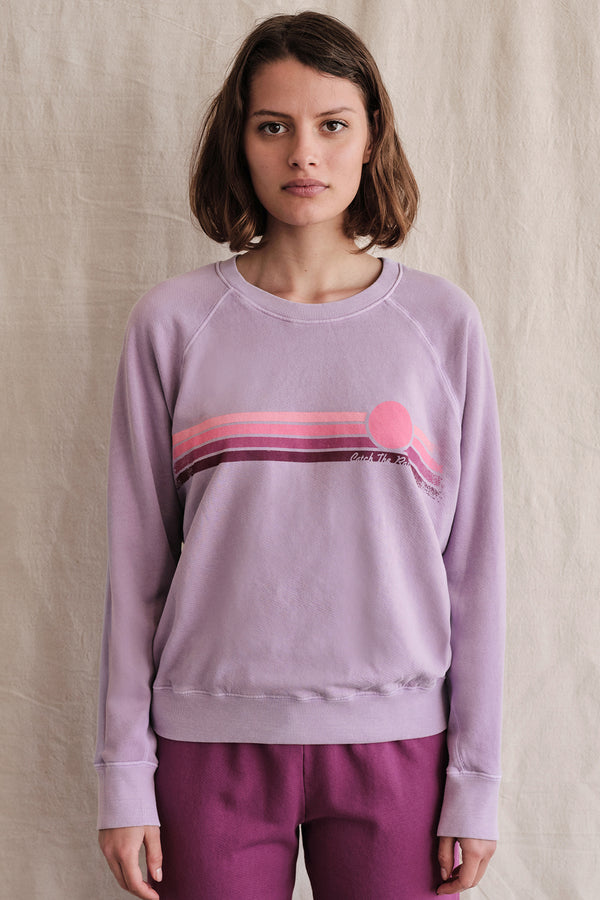 Sundry Rainbow Sweatshirt In Pigment Lavender-front