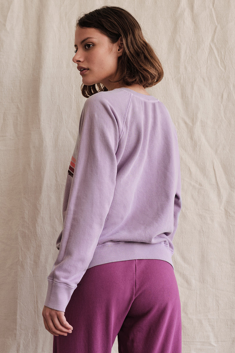 Sundry Rainbow Sweatshirt In Pigment Lavender-back