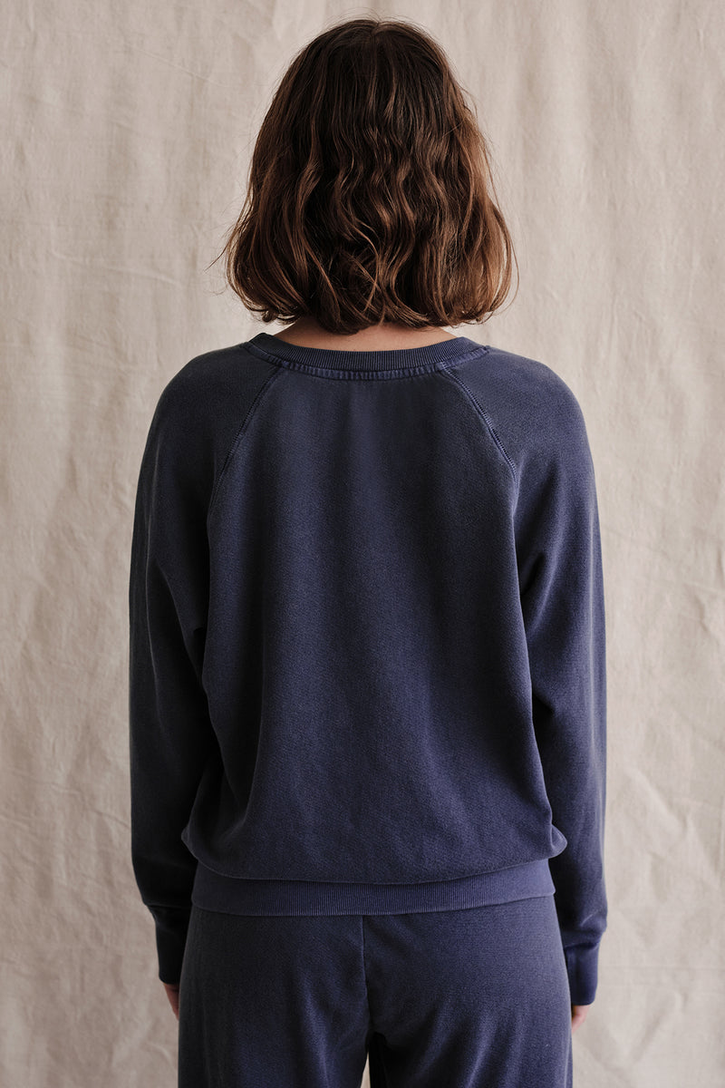 Sundry Good Times Sweatshirt In Pigment Navy-back