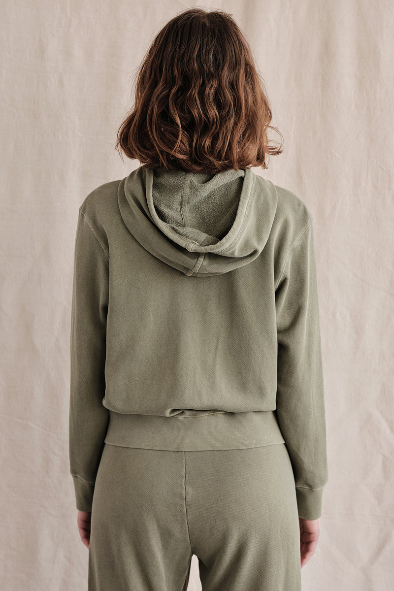 Sundry Zip Hoodie with Pockets In Pigment Cypress-back