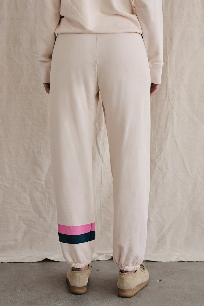 Sundry Stripe Jogger with Cord In Oatmilk- back