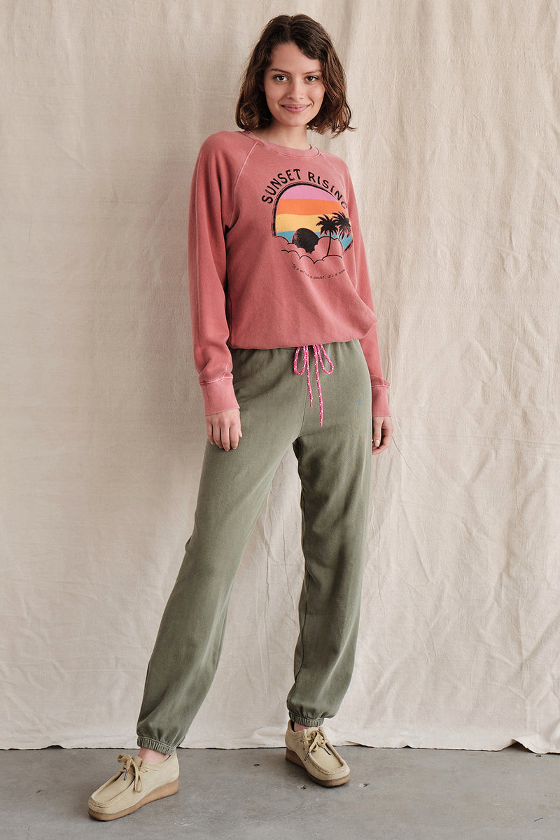 Sundry Jogger With Cord In Pigment Cypress-full length