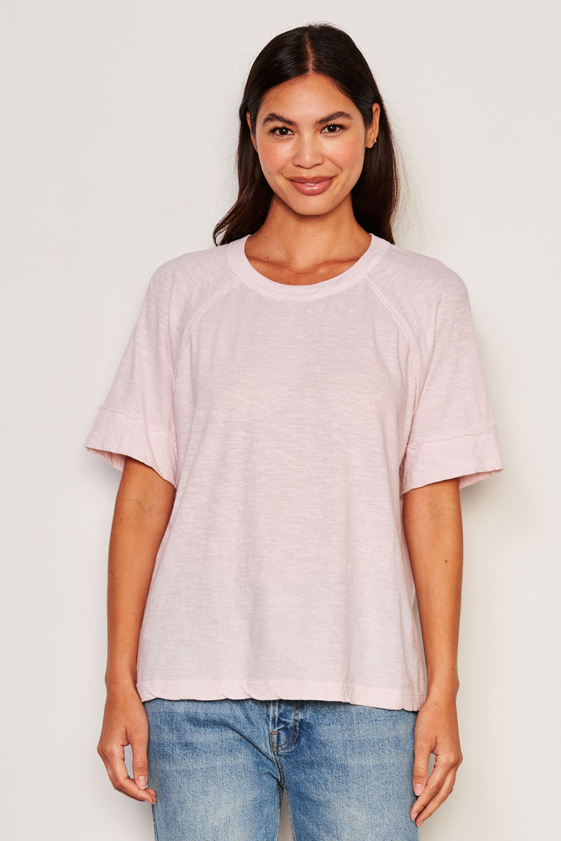 Sundry Boyfriend Tee in Flush Pink-front view
