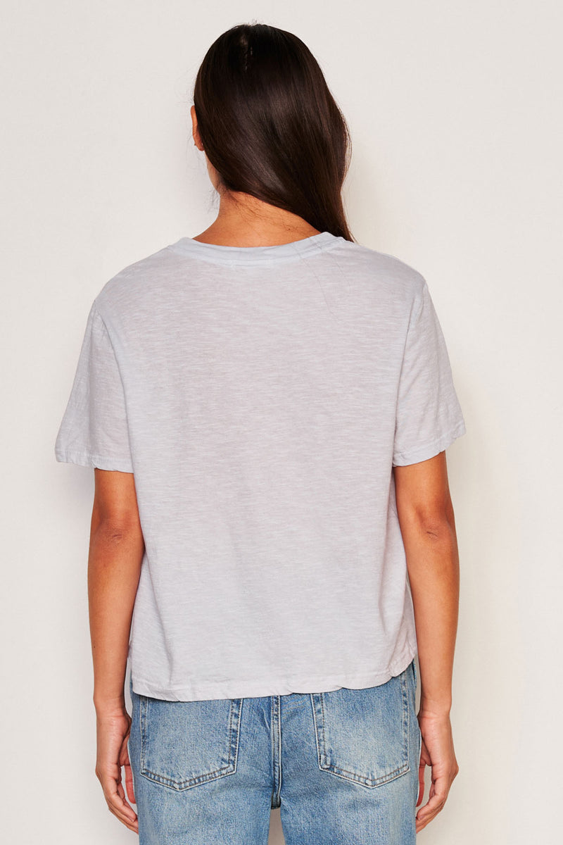  Sundry Crew Neck Tee in Blue Linen-back view