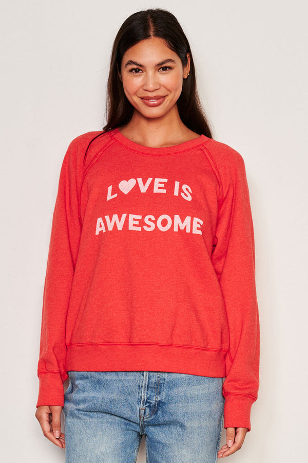 Sundry Awesome Raglan Sweatshirt-3/4 front view 