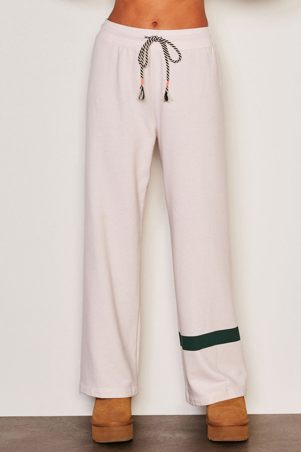 Sundry Stripes Easy Lounge Pant in Oyster-3/4 front 