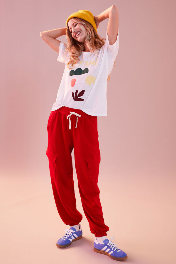 Sundry Lounge Cargo in Flare Red-full view campaign image 