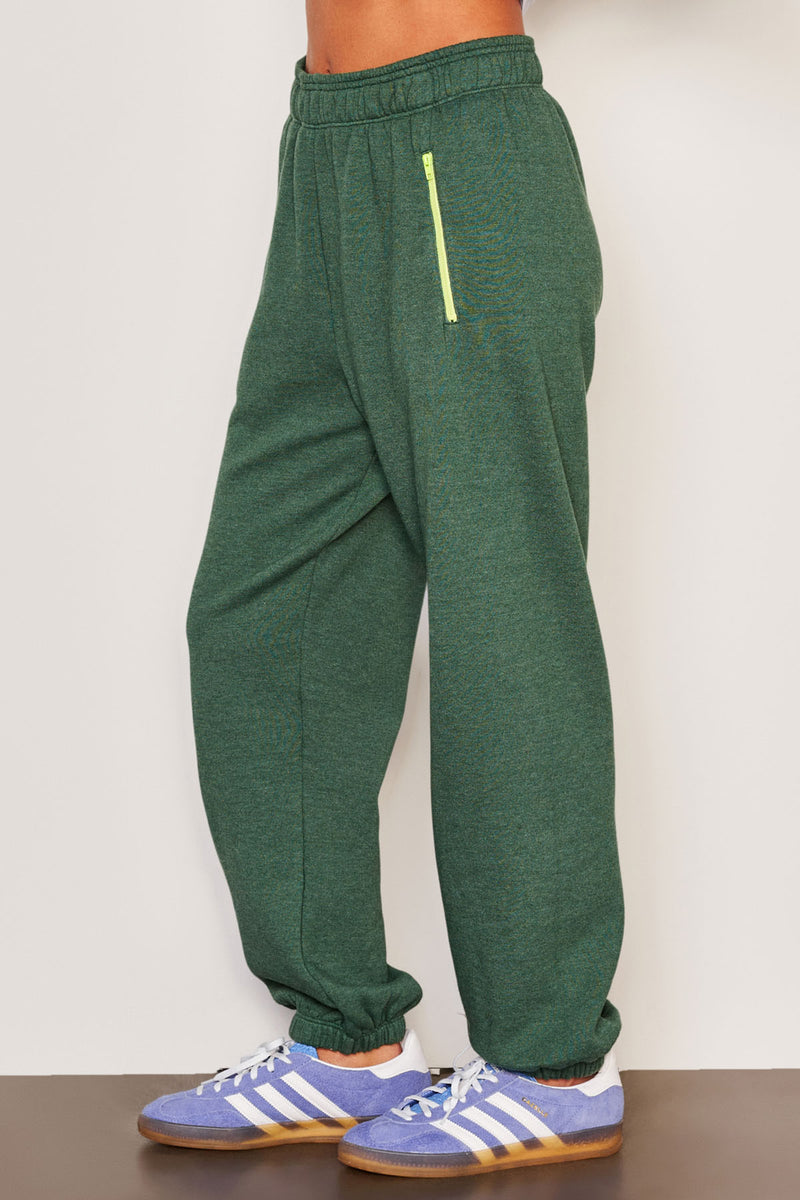 Sundry Zip Pocket Jogger in Everglade