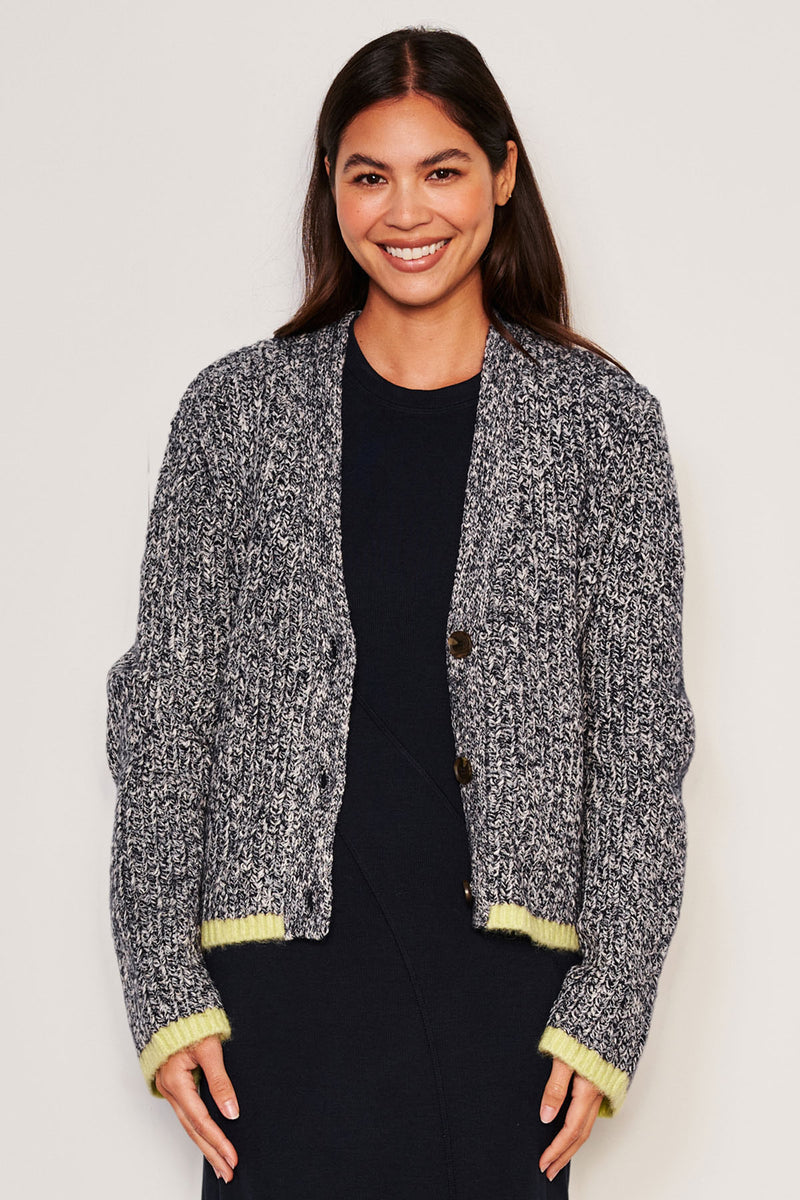 Sundry Cardigan Sweater in Deep Navy-front view