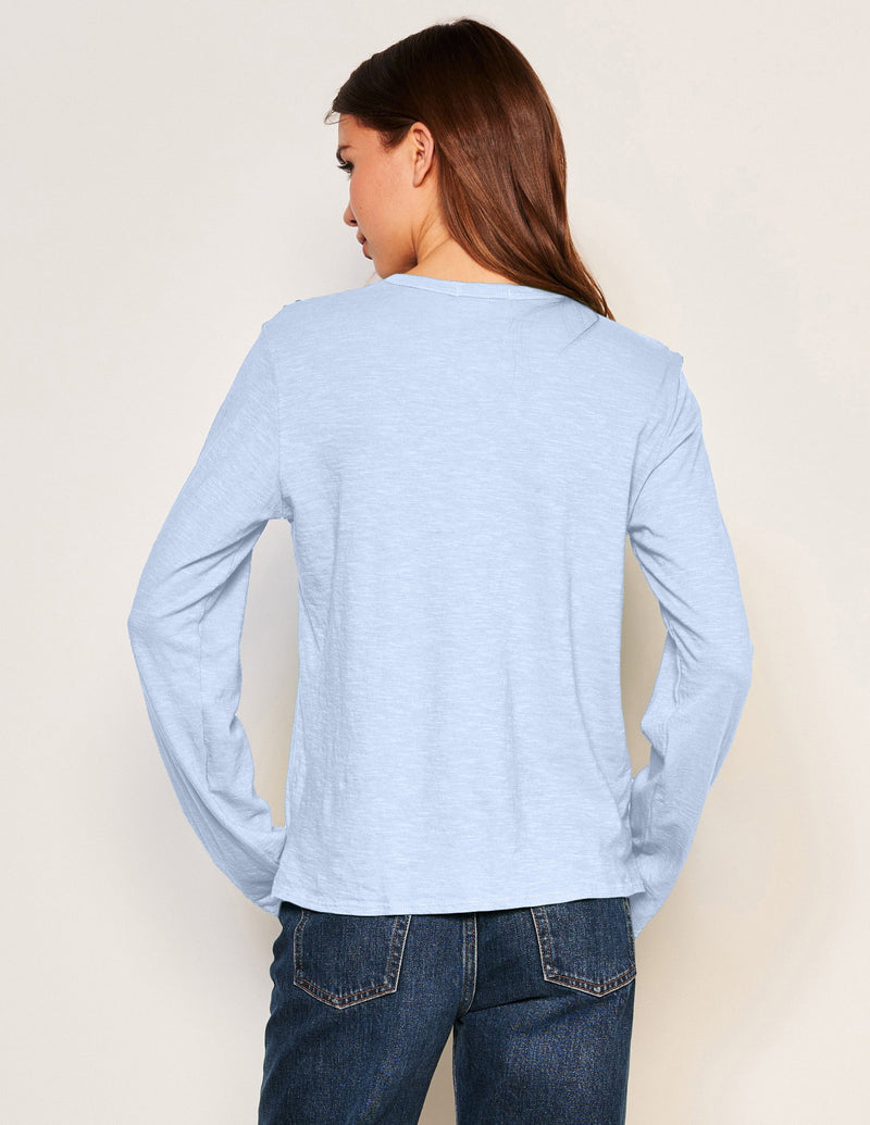Sundry Long Sleeve Crew in Blue Wash