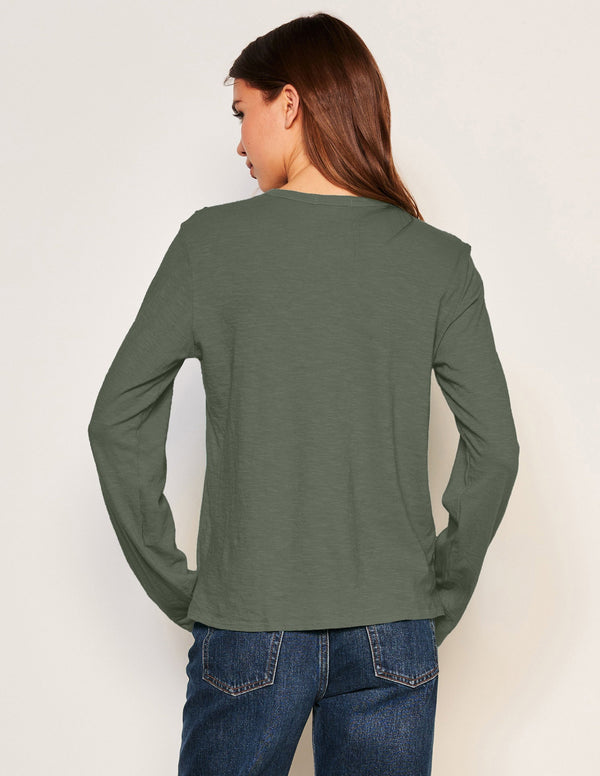 Sundry Long Sleeve Crew in Signature Green